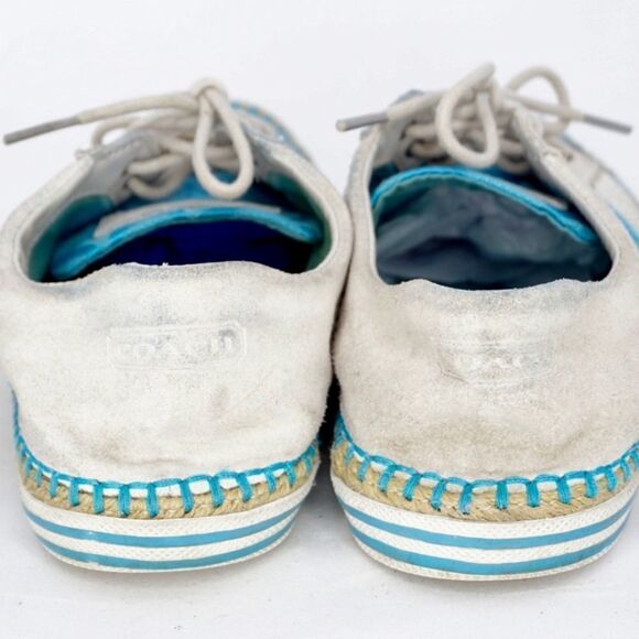 COACH Blue & White Parson Espadrilles Sneakers, Size 5.5 - Picture 7 of 8